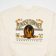 Vintage 90s Cream Punxsutawney PA Globe Crewneck (M)