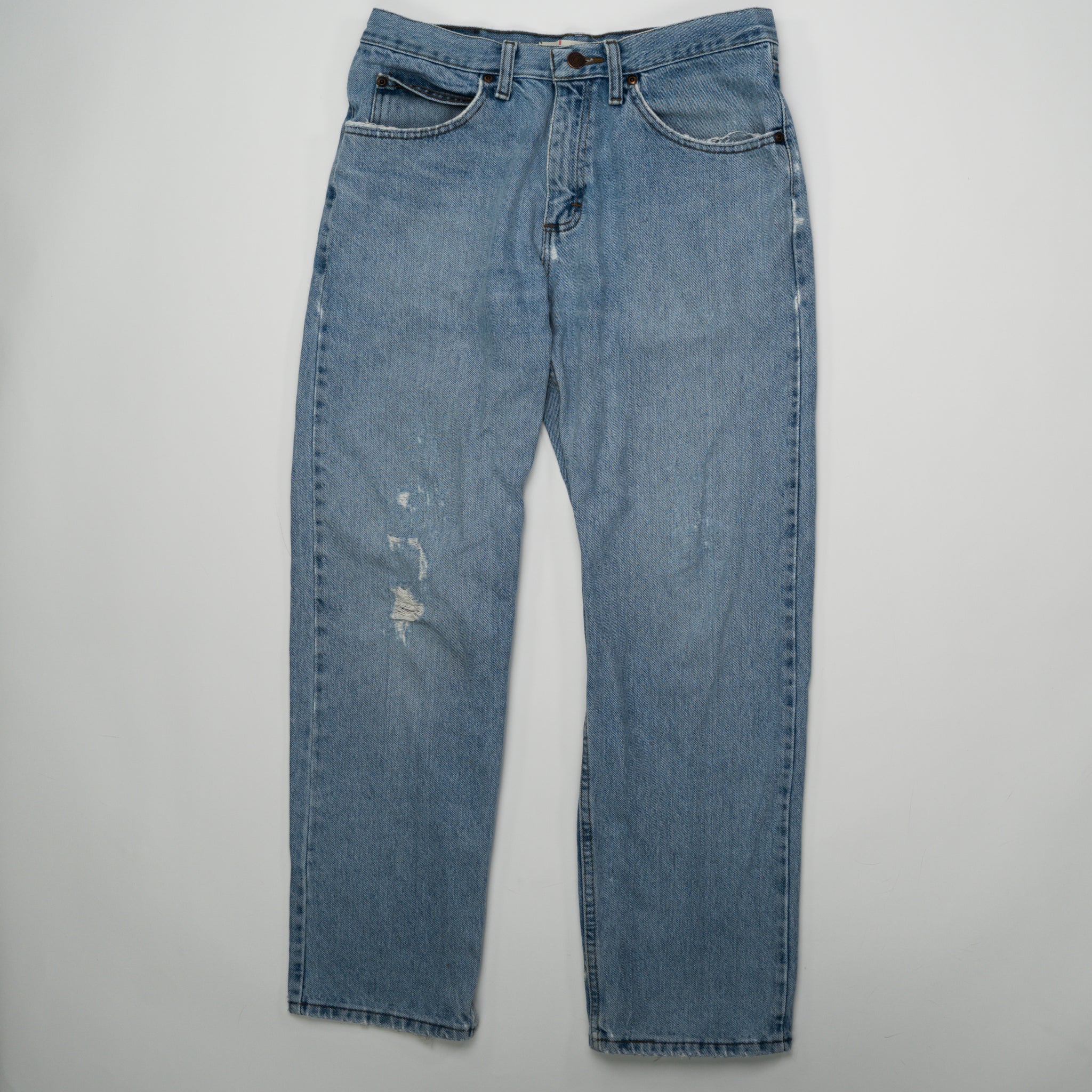 Vintage Light Blue Lee Ripped Jeans (32 x 30) | Rebalance Vintage.