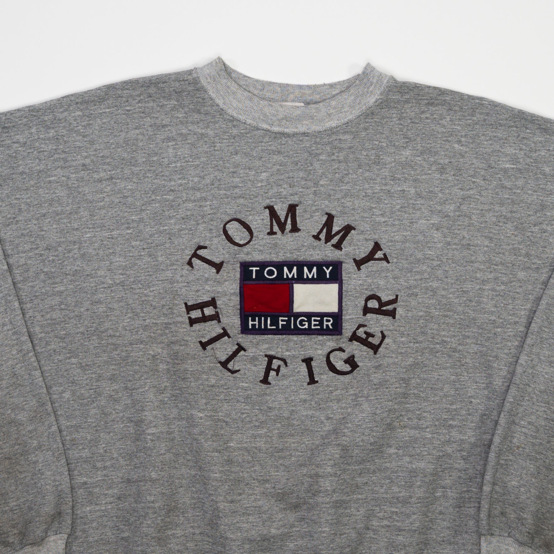 Vintage Grey Tommy Hilfiger Embroidered Crewneck (M)