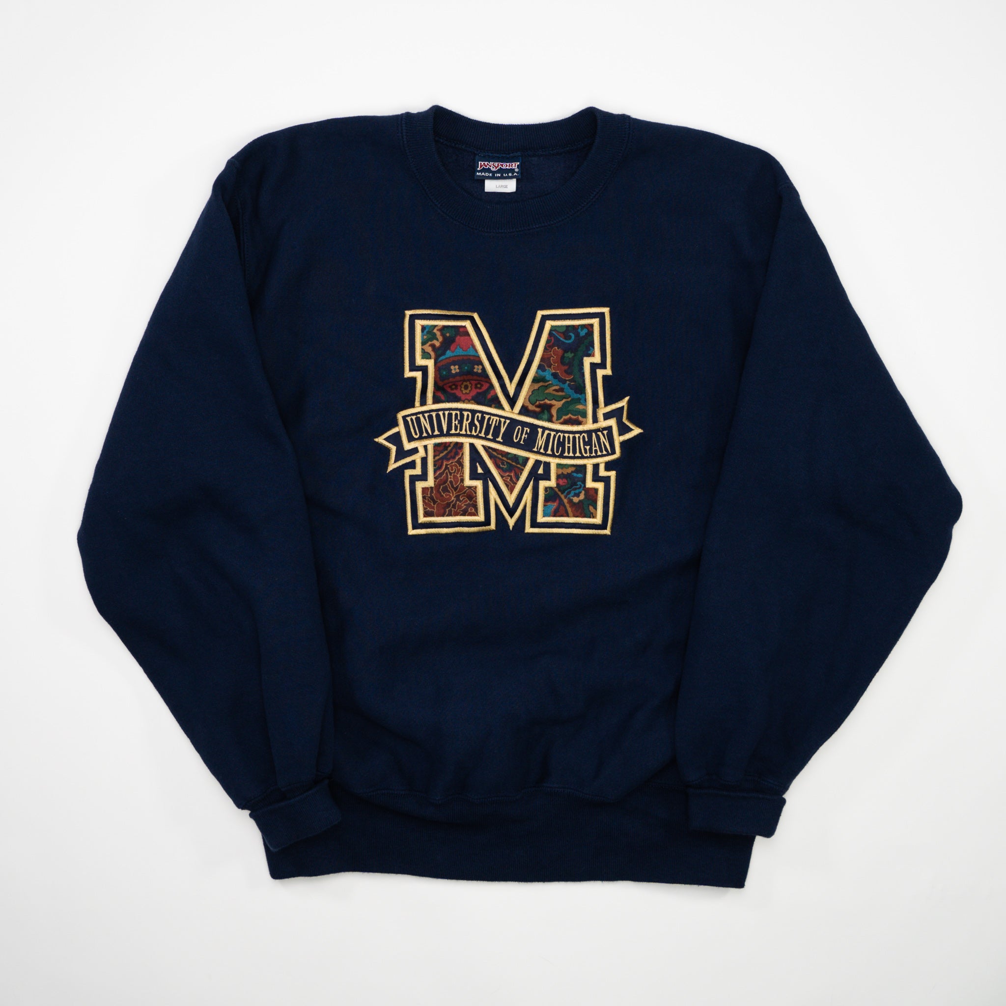 Vintage University of Michigan Funky 'M' Crewneck (L)