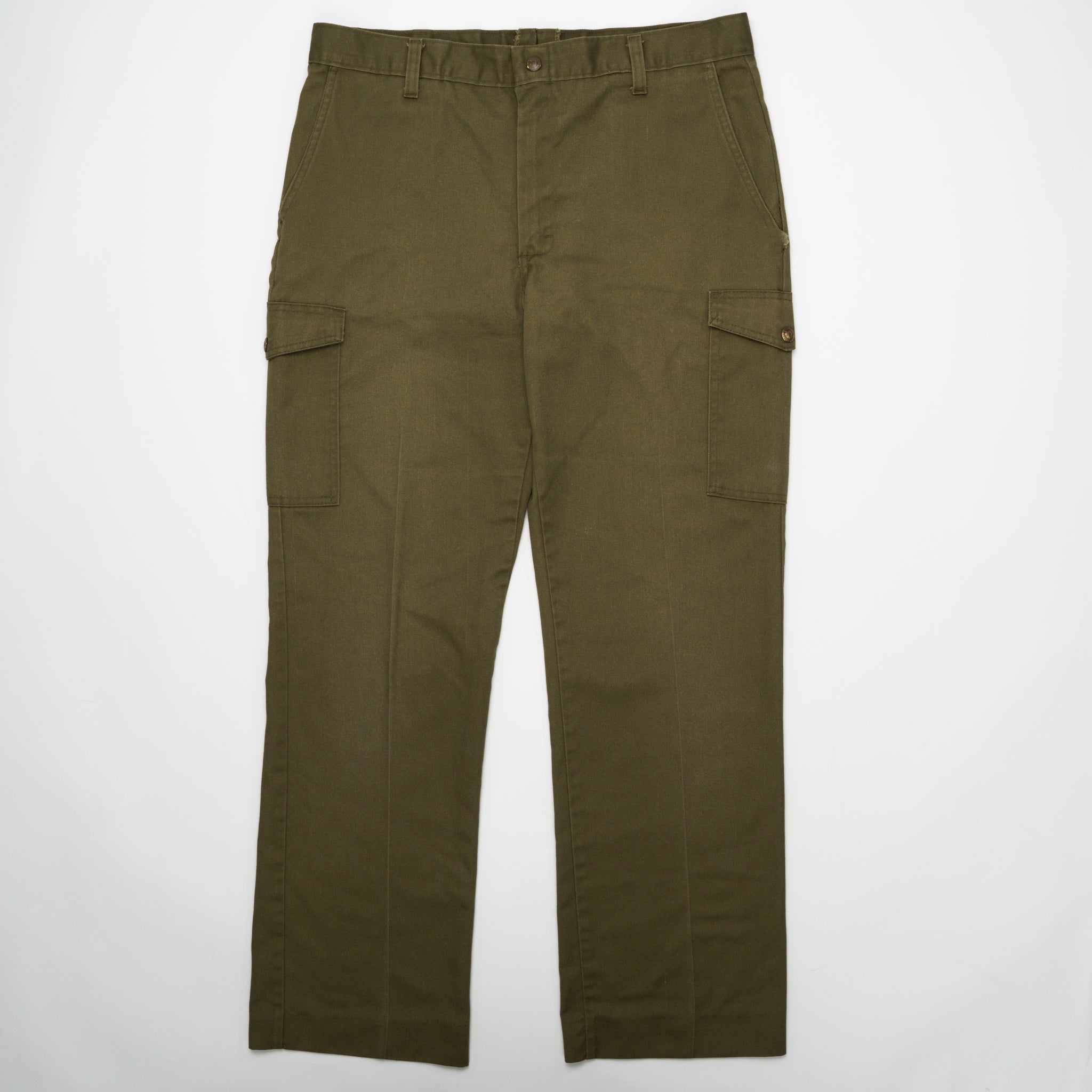 Vintage 70s Army Green Cargo Pants (34 x 31) | Rebalance Vintage.