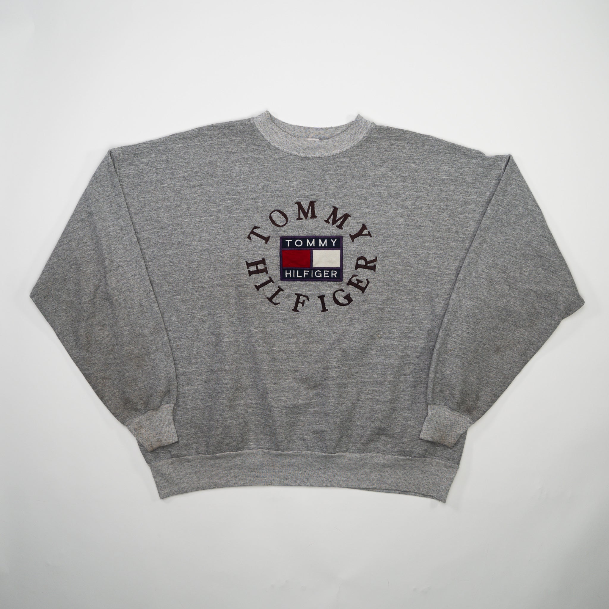 Vintage Grey Tommy Hilfiger Embroidered Crewneck (M)