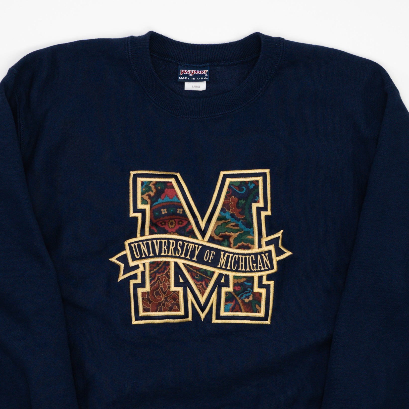 Vintage University of Michigan Funky 'M' Crewneck (L)