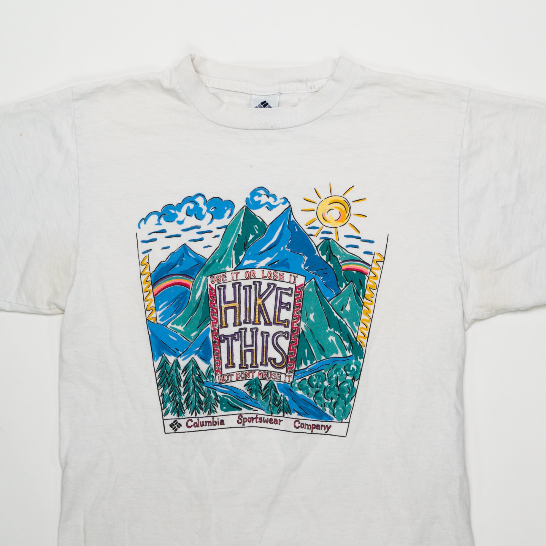 Vintage 90s Columbia 'Hike This' Tee (S) | Rebalance Vintage.