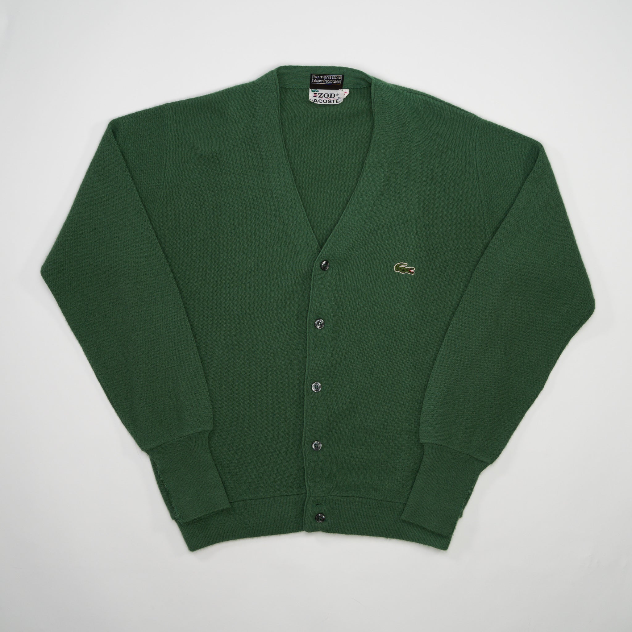 Vintage 80s Green Lacoste x Bloomingdales Cardigan (L)