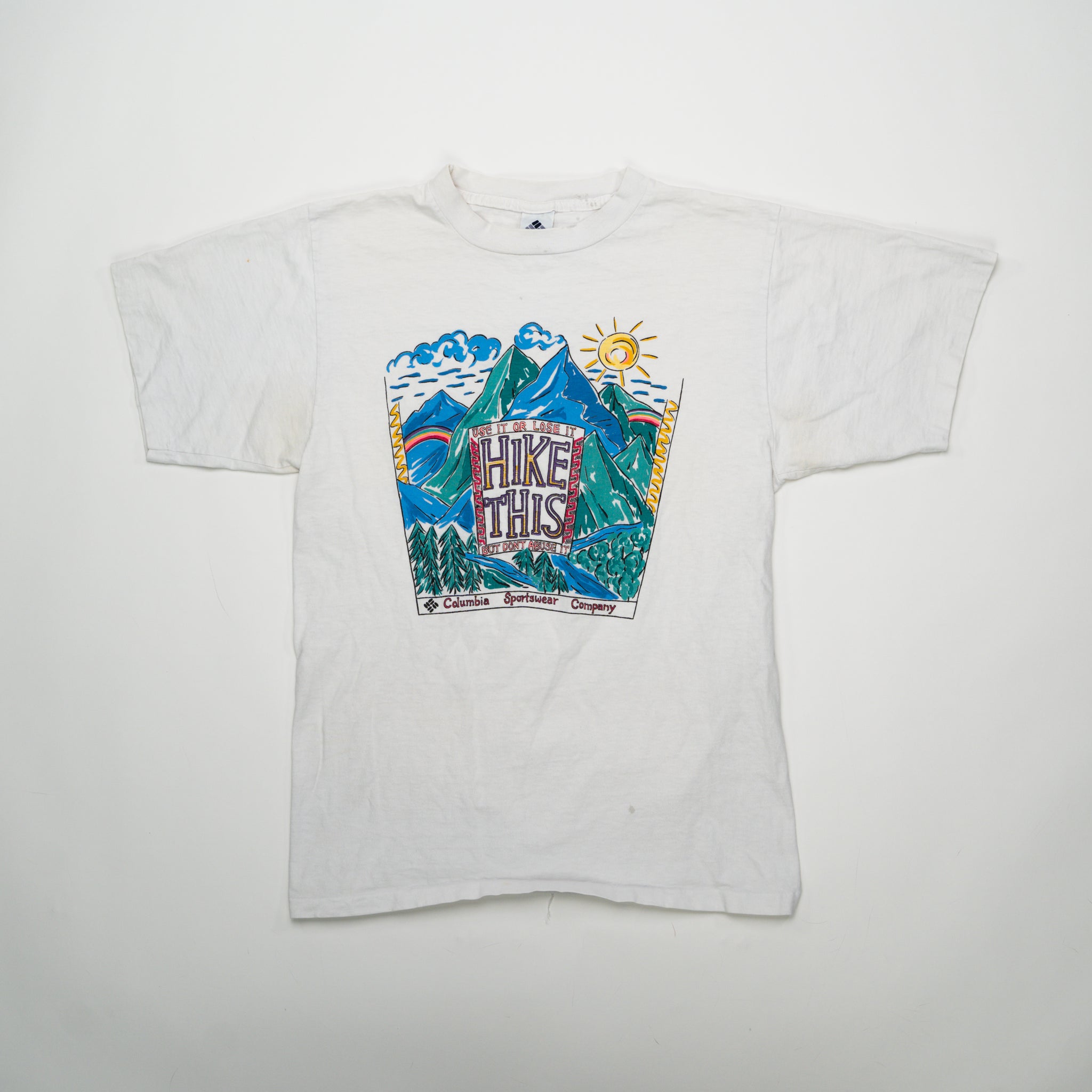 Vintage 90s Columbia 'Hike This' Tee (S) | Rebalance Vintage.