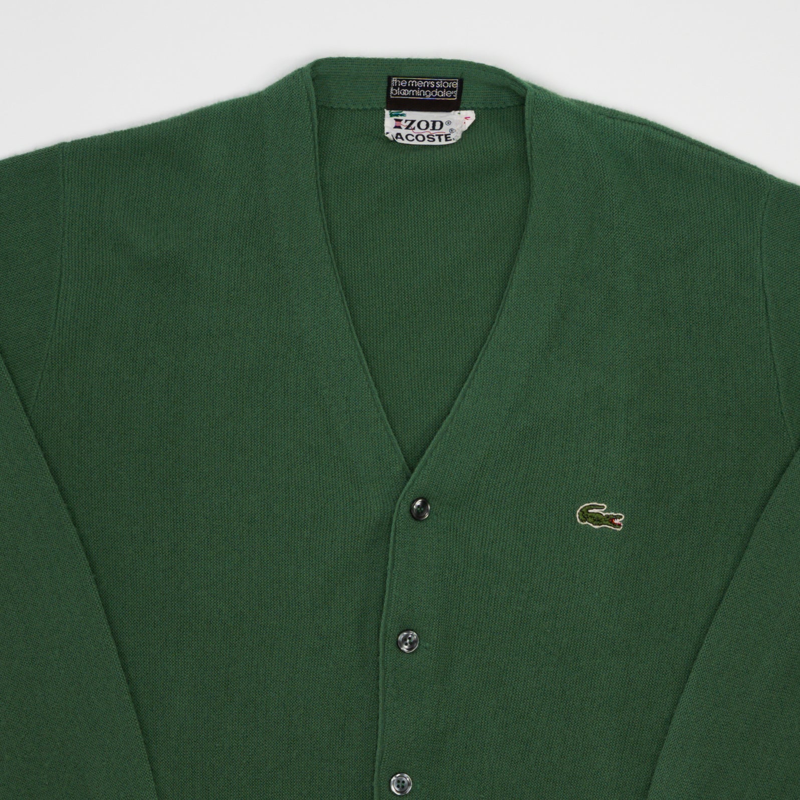 Vintage 80s Green Lacoste x Bloomingdales Cardigan (L)