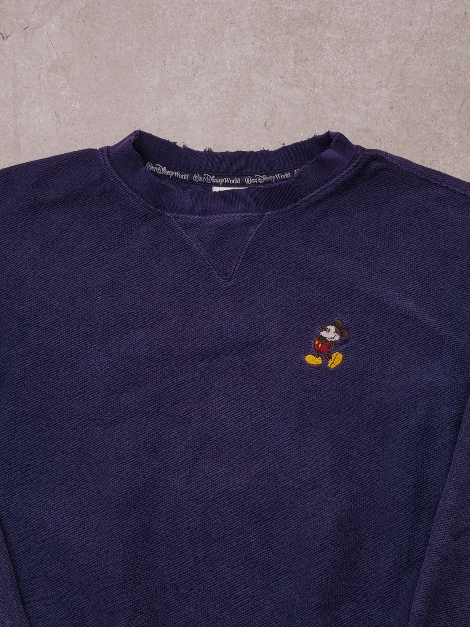Vintage 90s Faded Navy Blue Mickey Mouse Crewneck (M/L)