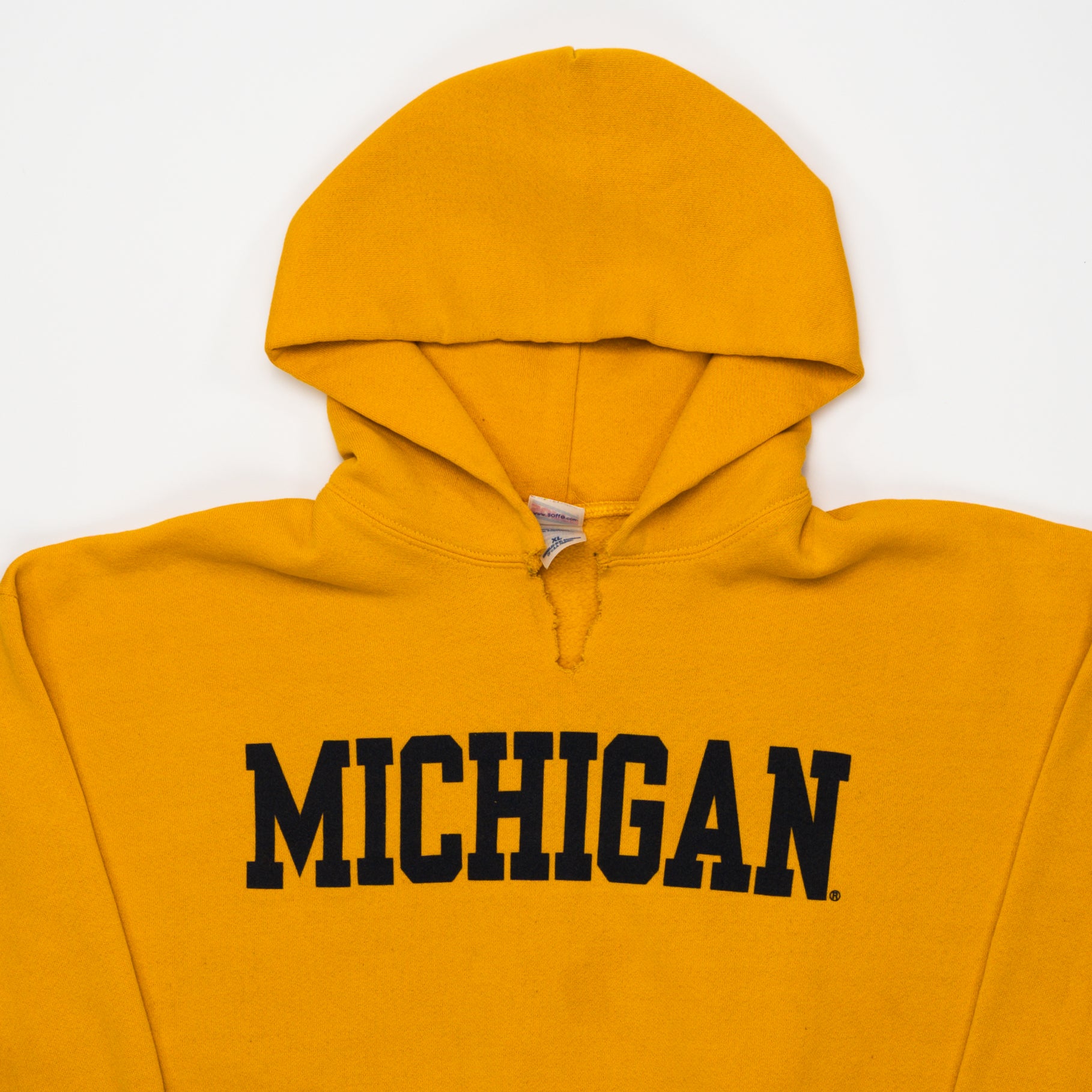 Vintage Yellow Michigan University Hoodie (L/XL) | Rebalance Vintage.