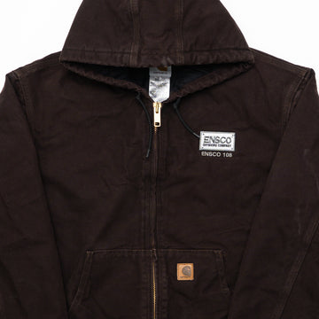 Vintage Chocolate Brown Carhartt Hooded Jacket (XL) | Rebalance Vintage.