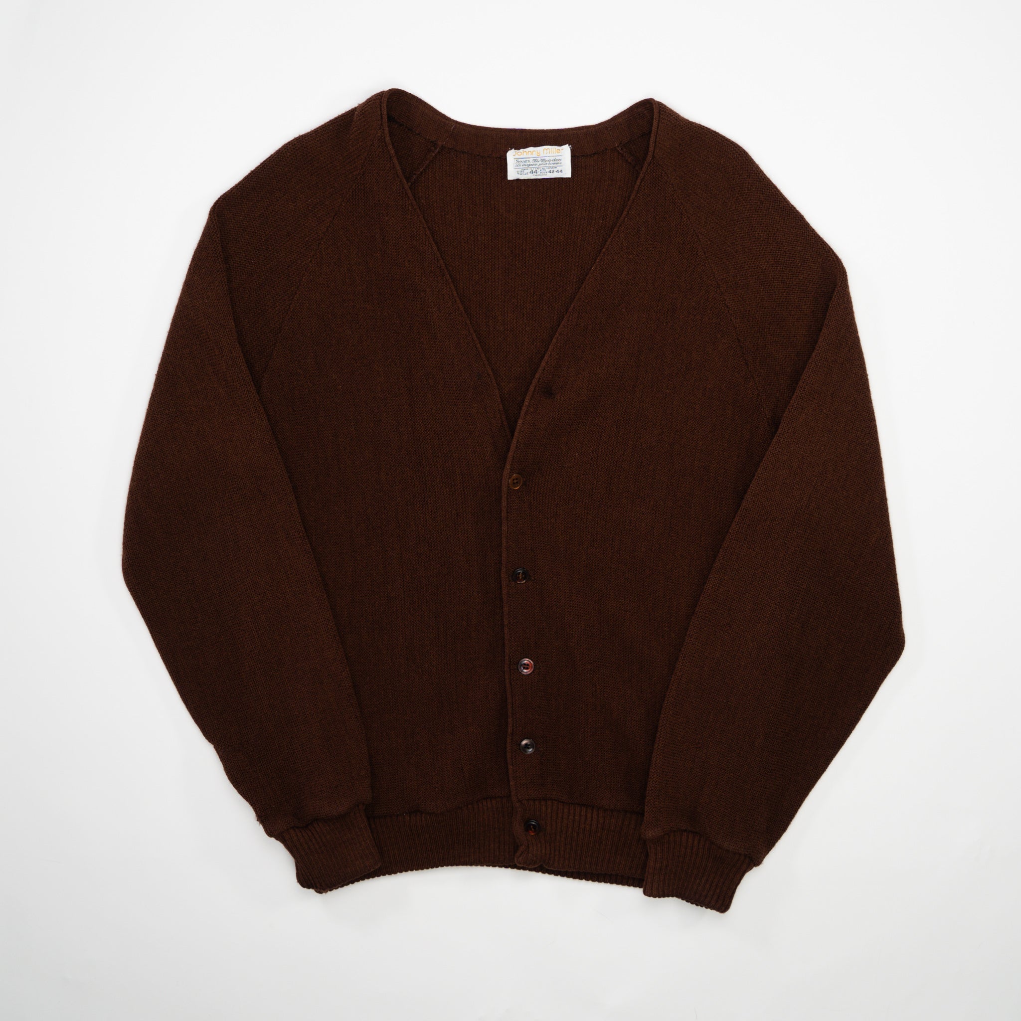 Vintage 70s Brown Johnny Miller x Sears Knit Cardigan (M)