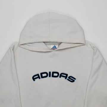 Vintage White Adidas Spell Out Hoodie (L) | Rebalance Vintage.