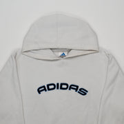 Vintage White Adidas Spell Out Hoodie (L)