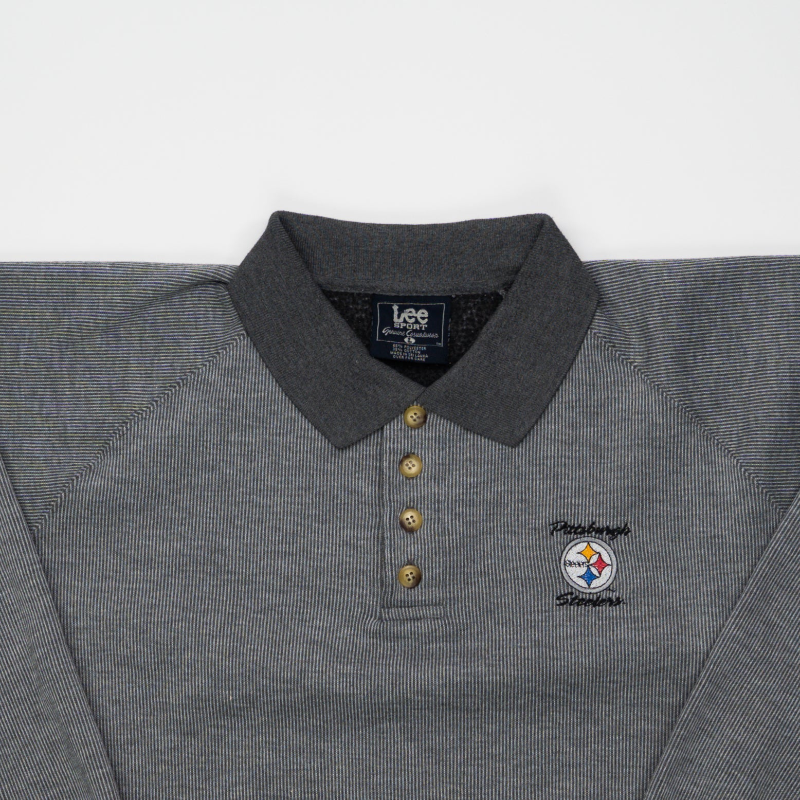 Vintage grey Pittsburgh Steelers 1/4 button Crewneck (XL) | Rebalance Vintage.