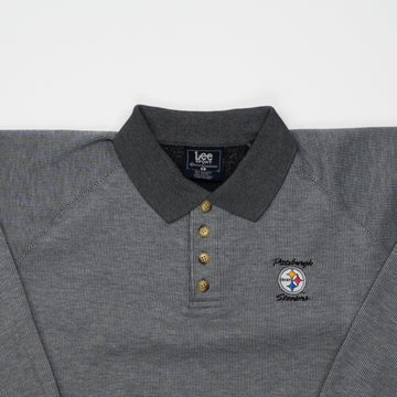 Vintage grey Pittsburgh Steelers 1/4 button Crewneck (XL) | Rebalance Vintage.