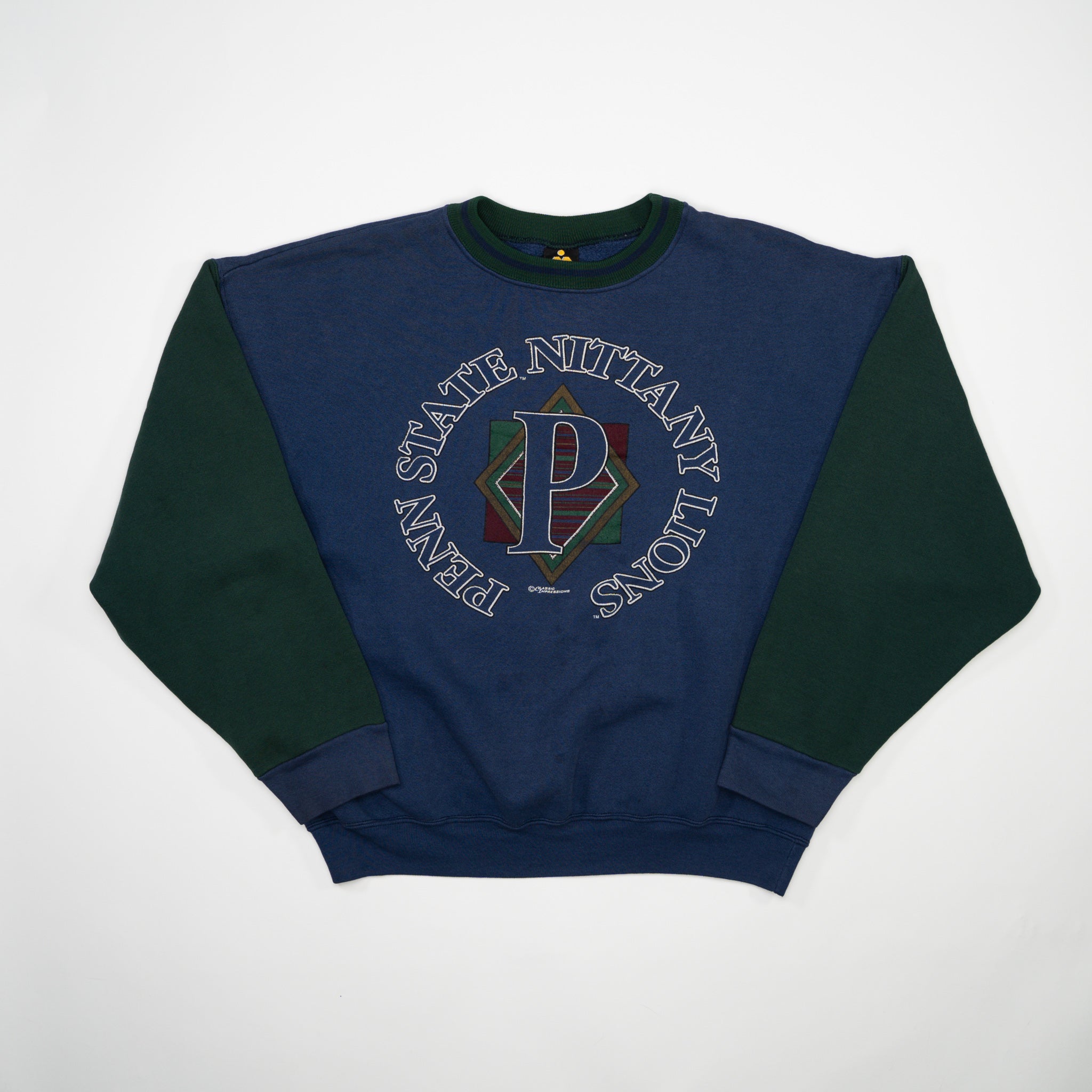 Vintage 80s Green + Blue Penn State Lions Crewneck (M/L)
