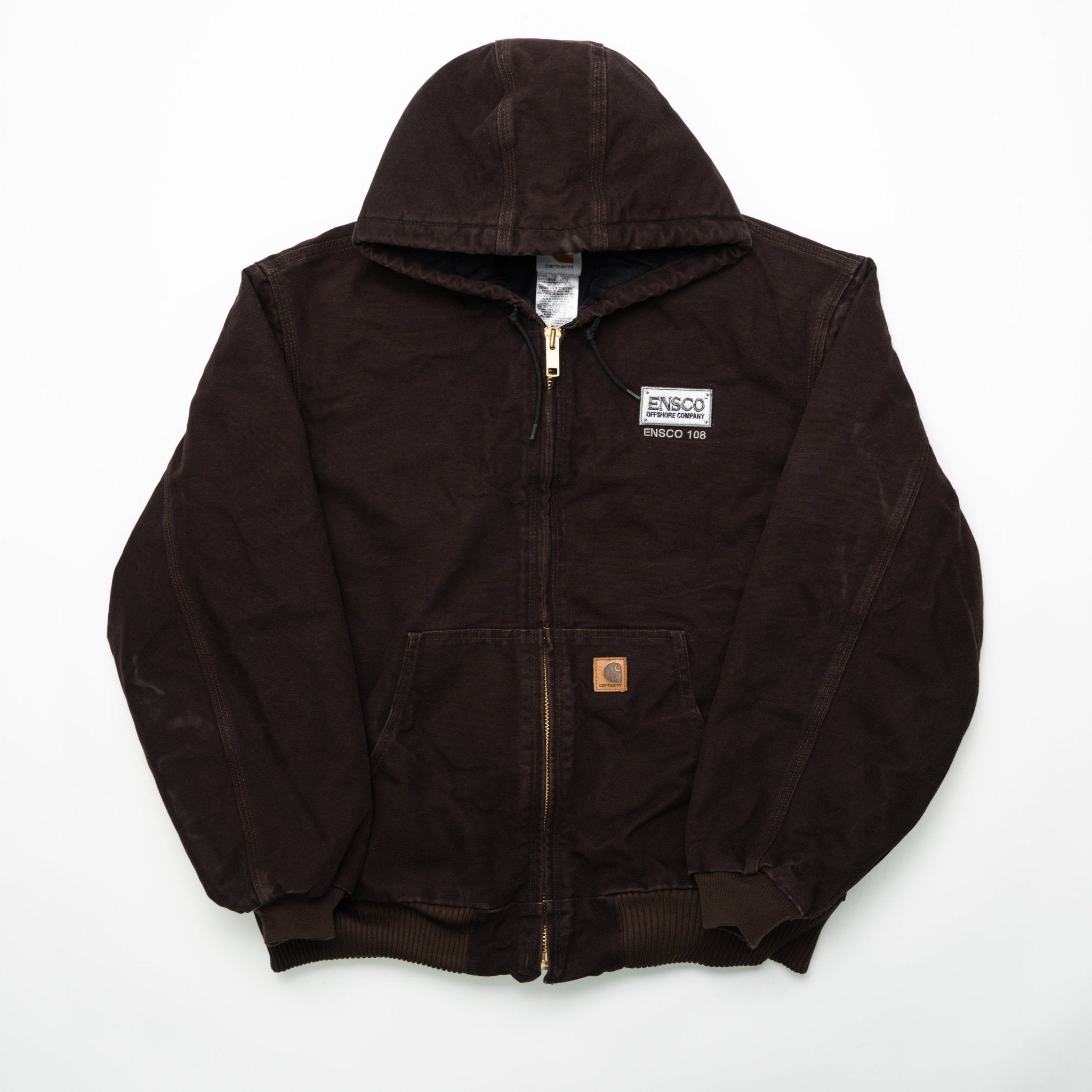 Vintage Chocolate Brown Carhartt Hooded Jacket (XL) | Rebalance Vintage.