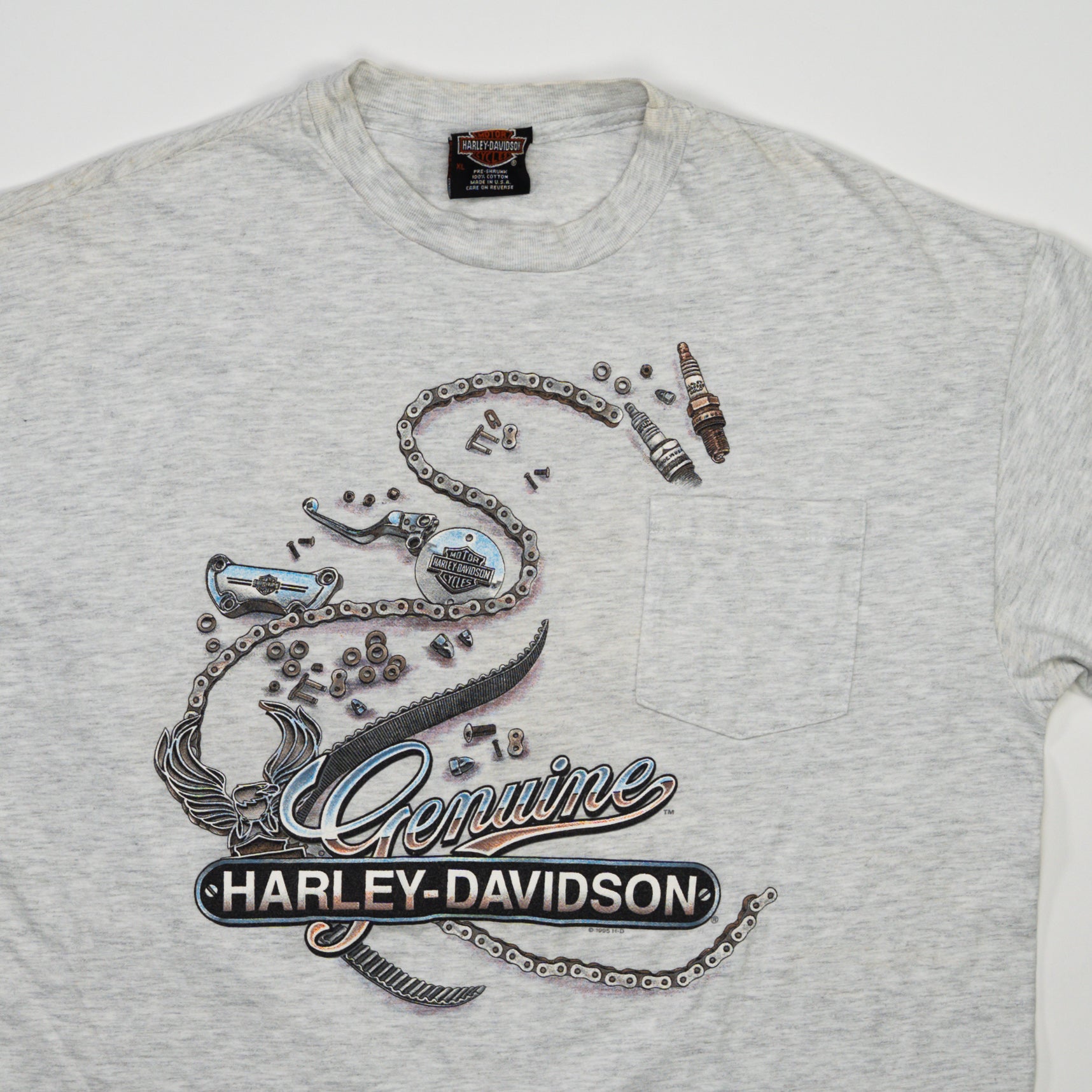Vintage '95 Grey Harley Davidson Mt. Vernon IL Tee (M)