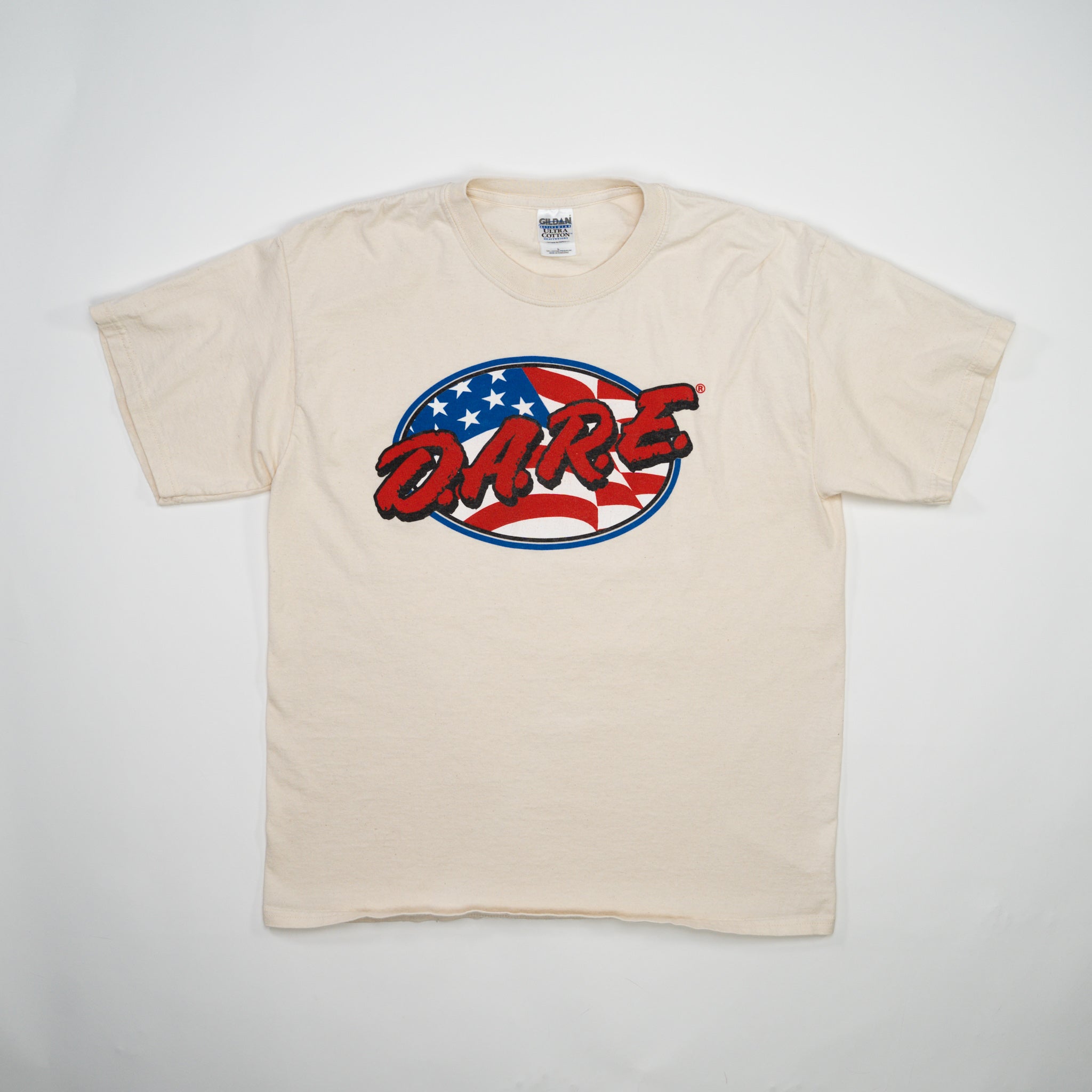 Vintage Cream D.A.R.E USA Flag Tee (M)