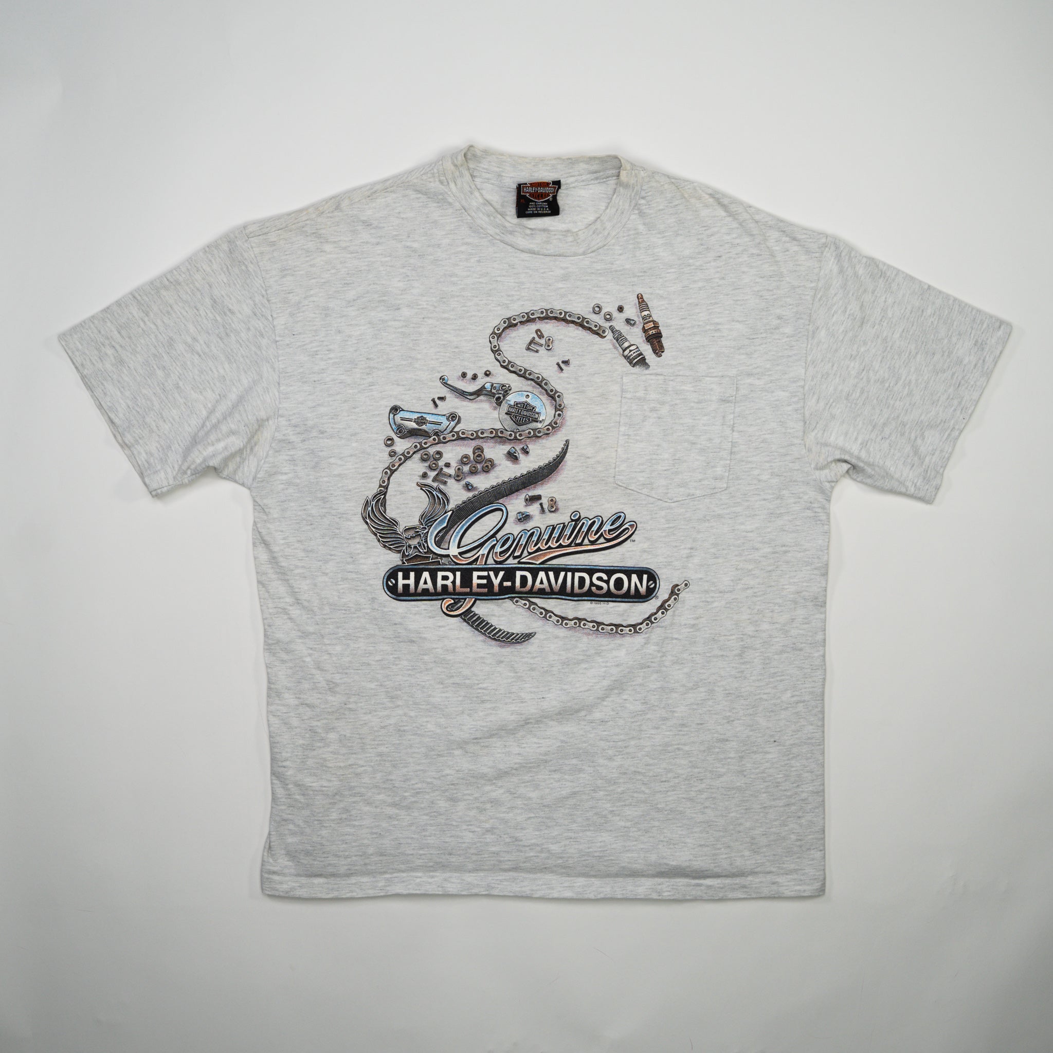 Vintage '95 Grey Harley Davidson Mt. Vernon IL Tee (M)
