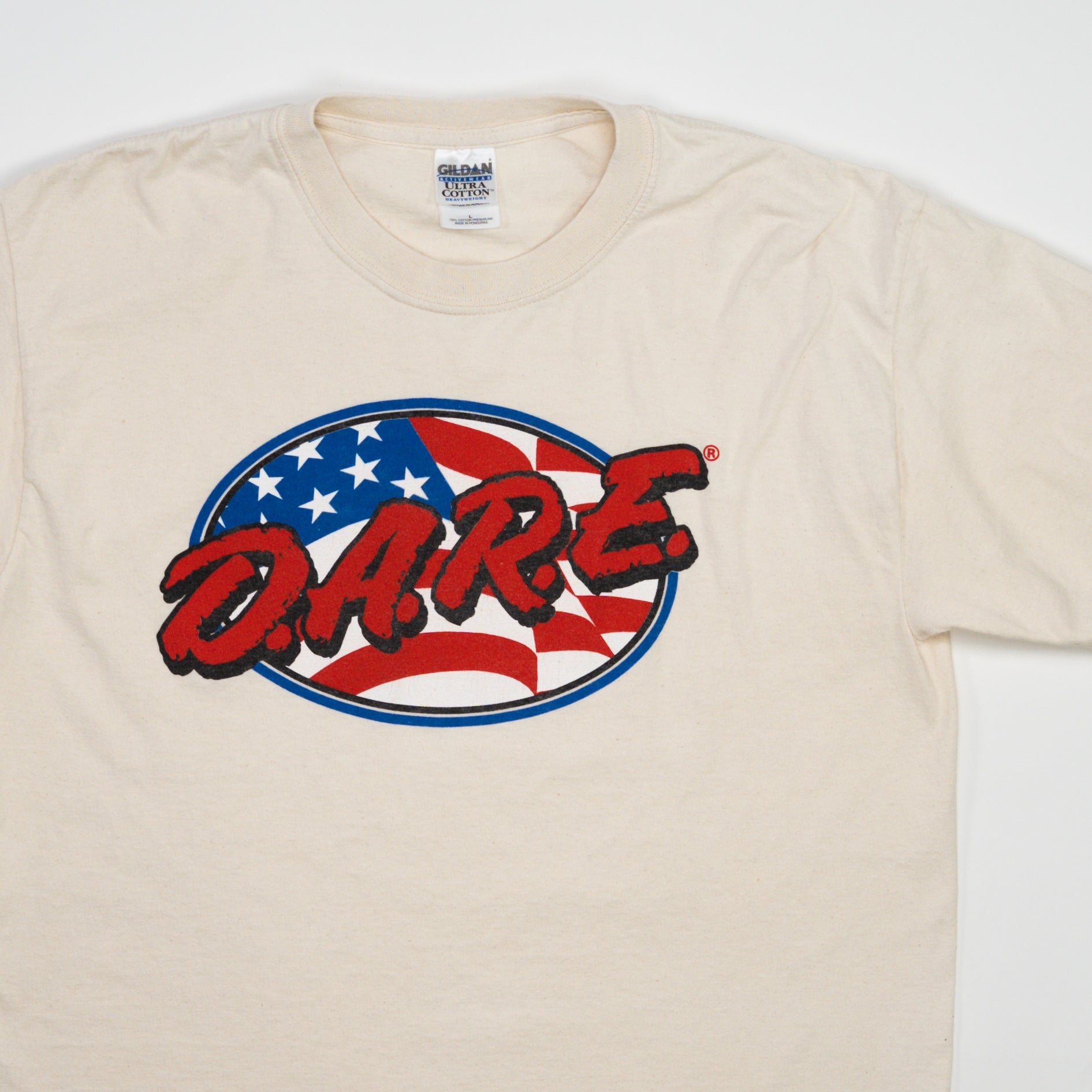 Vintage Cream D.A.R.E USA Flag Tee (M)