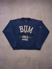 Vintage 90s Faded Navy Blue BUM Campus Blue Alumni Crewneck (L)