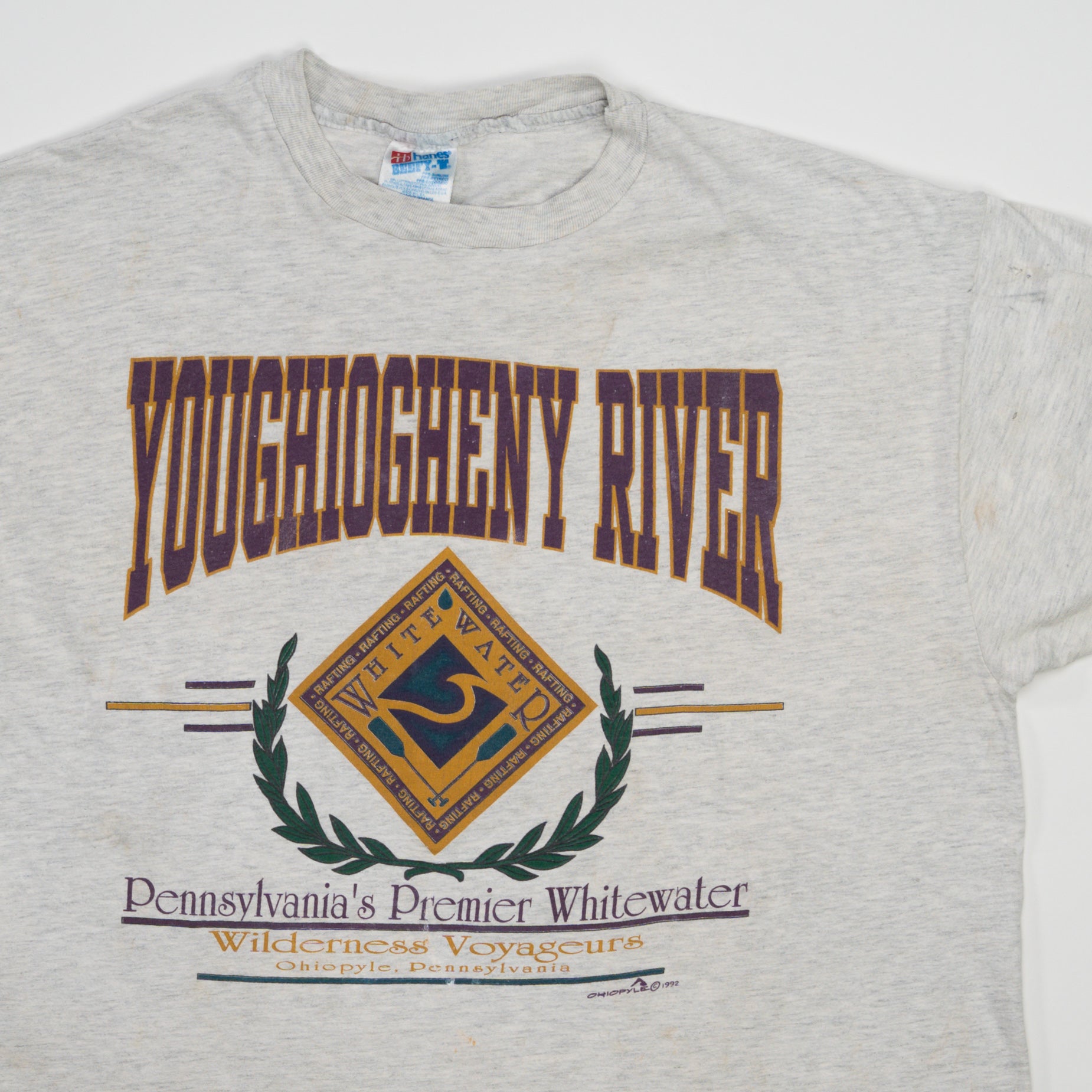 Vintage 90s Grey Youghiogheny River PA Graphic Tee (L)
