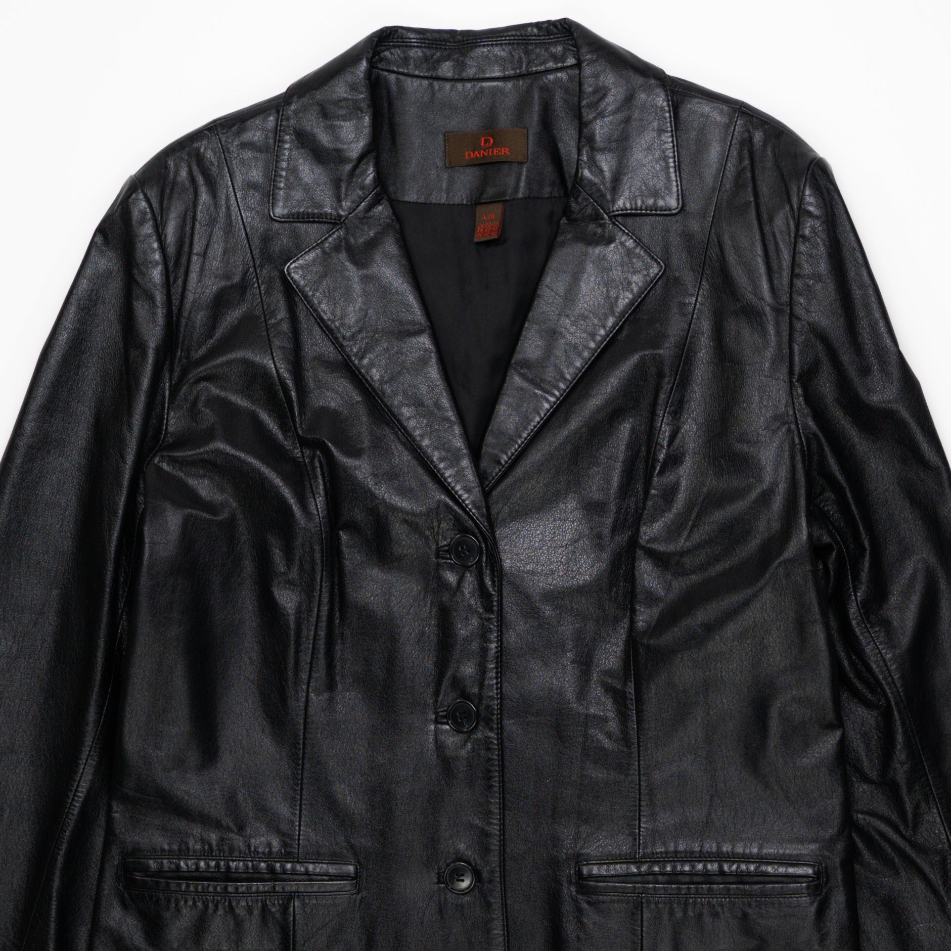 Vintage 90s Black Danier Leather Jacket (S/M) | Rebalance Vintage.