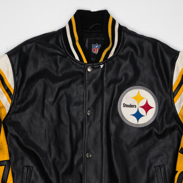 Vintage Steelers Superbowl Champ Leather Letterman Jacket (XL) | Rebalance Vintage.