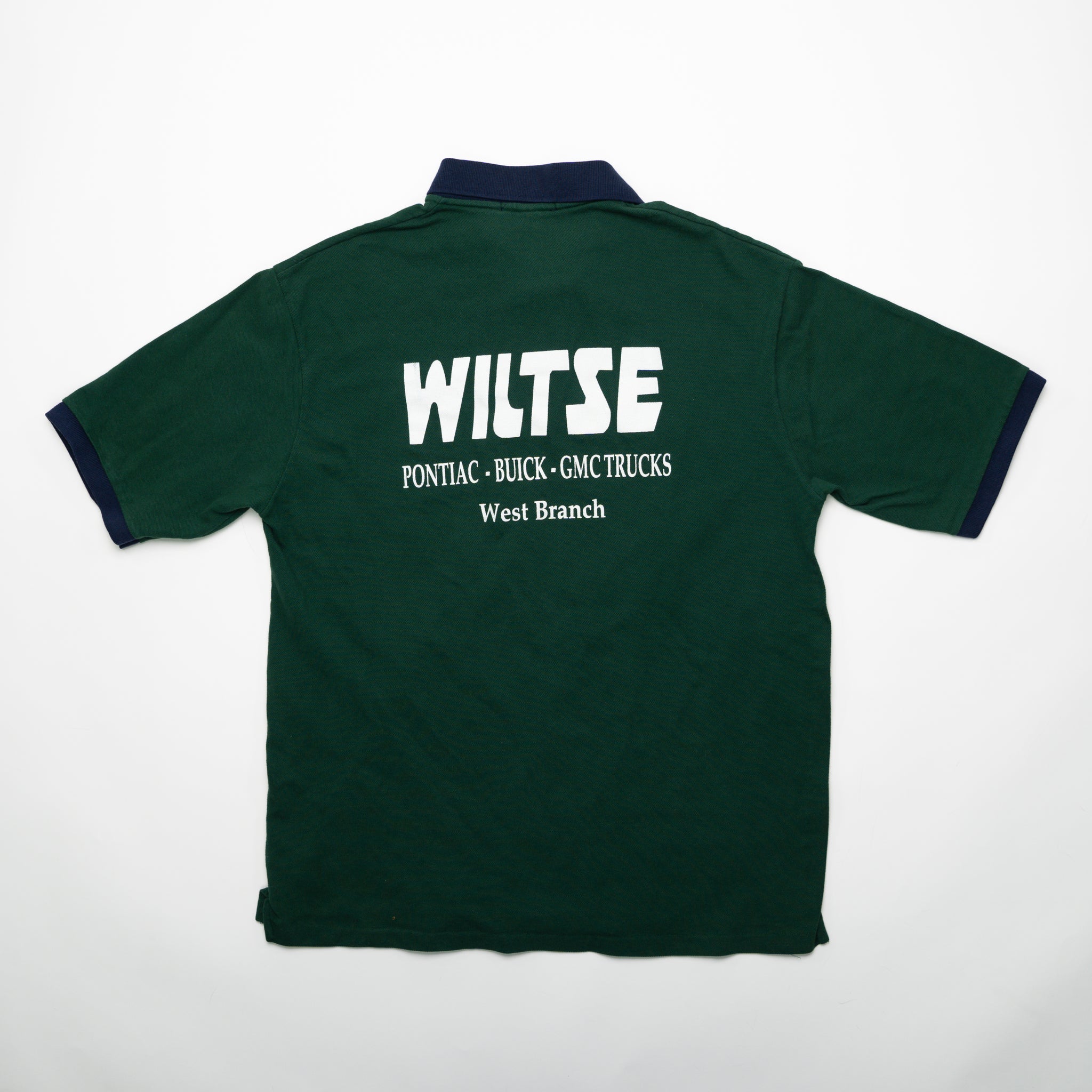 Vintage 90s Green Wilts Pontiac GMC Dealership Polo Shirt (L) | Rebalance Vintage.