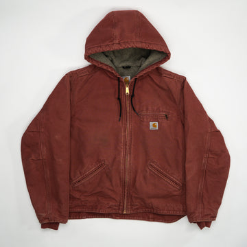 Vintage Washed Red Hooded Carhartt Jacket (M/L) | Rebalance Vintage.