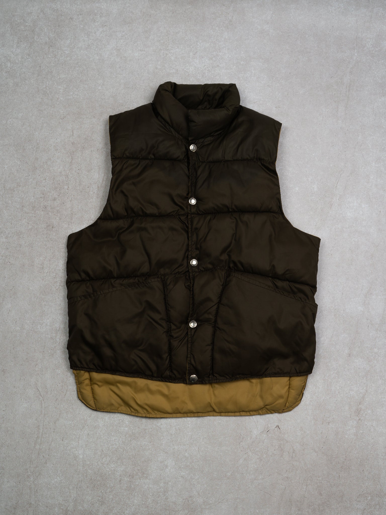 Vintage 80s Brown Puffer Vest (M)