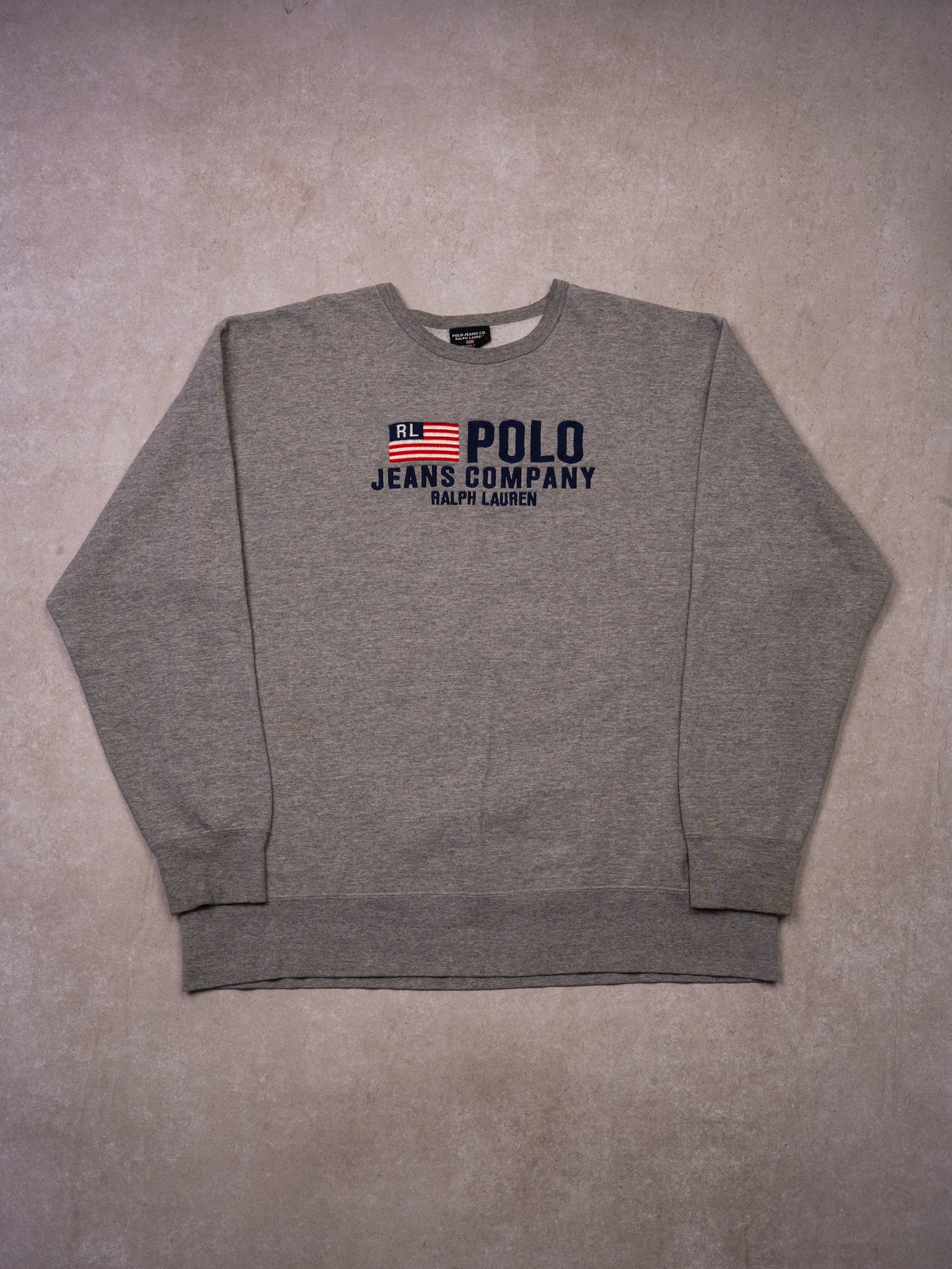 Vintage 90s Grey Polo Jean  Ralph Lauren Crewneck (L)