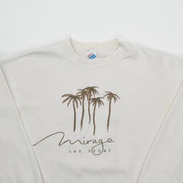 Vintage 90s White Palm Tree Mirage Las Vegas Crewneck (M) | Rebalance Vintage.