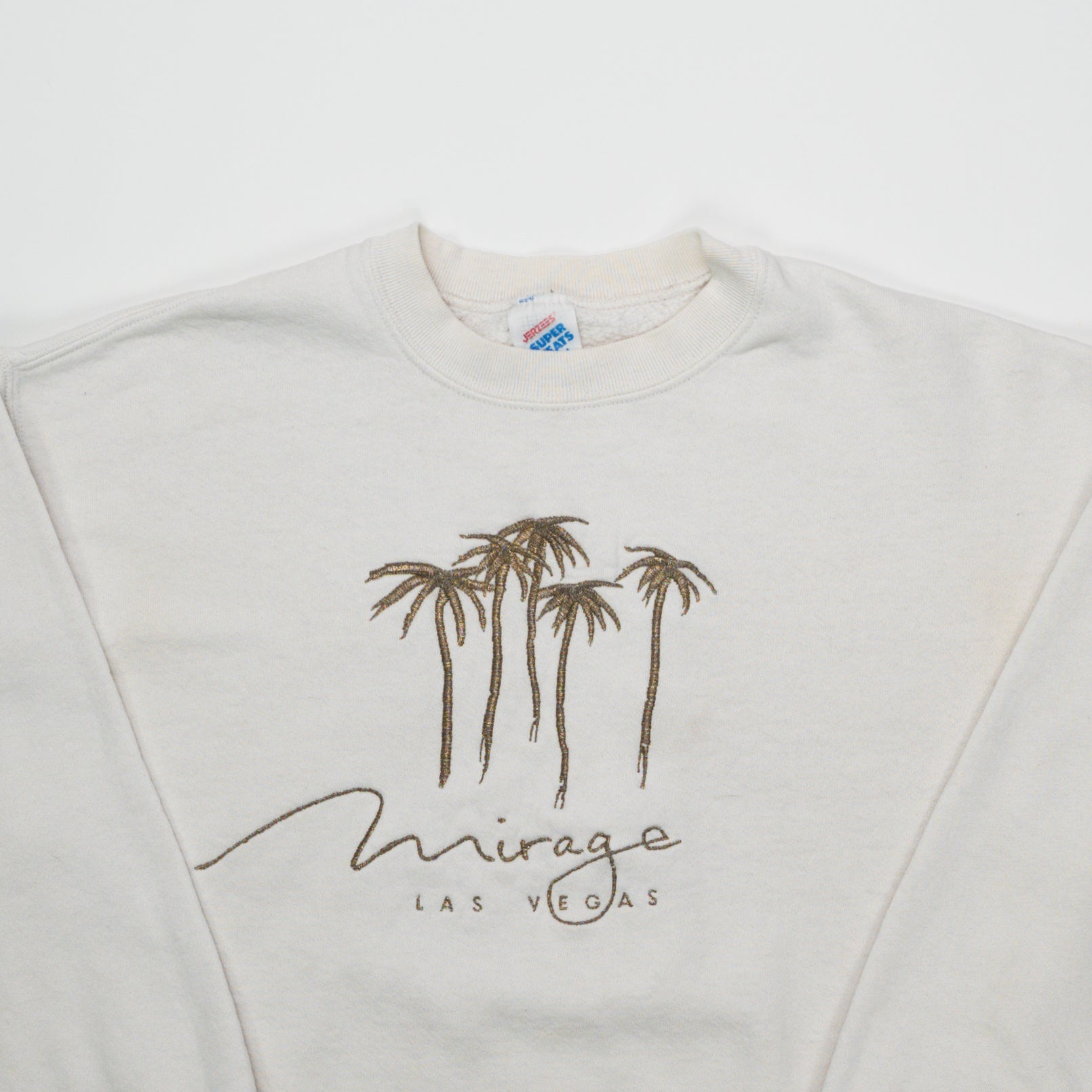 Vintage 90s White Palm Tree Mirage Las Vegas Crewneck (M) | Rebalance Vintage.