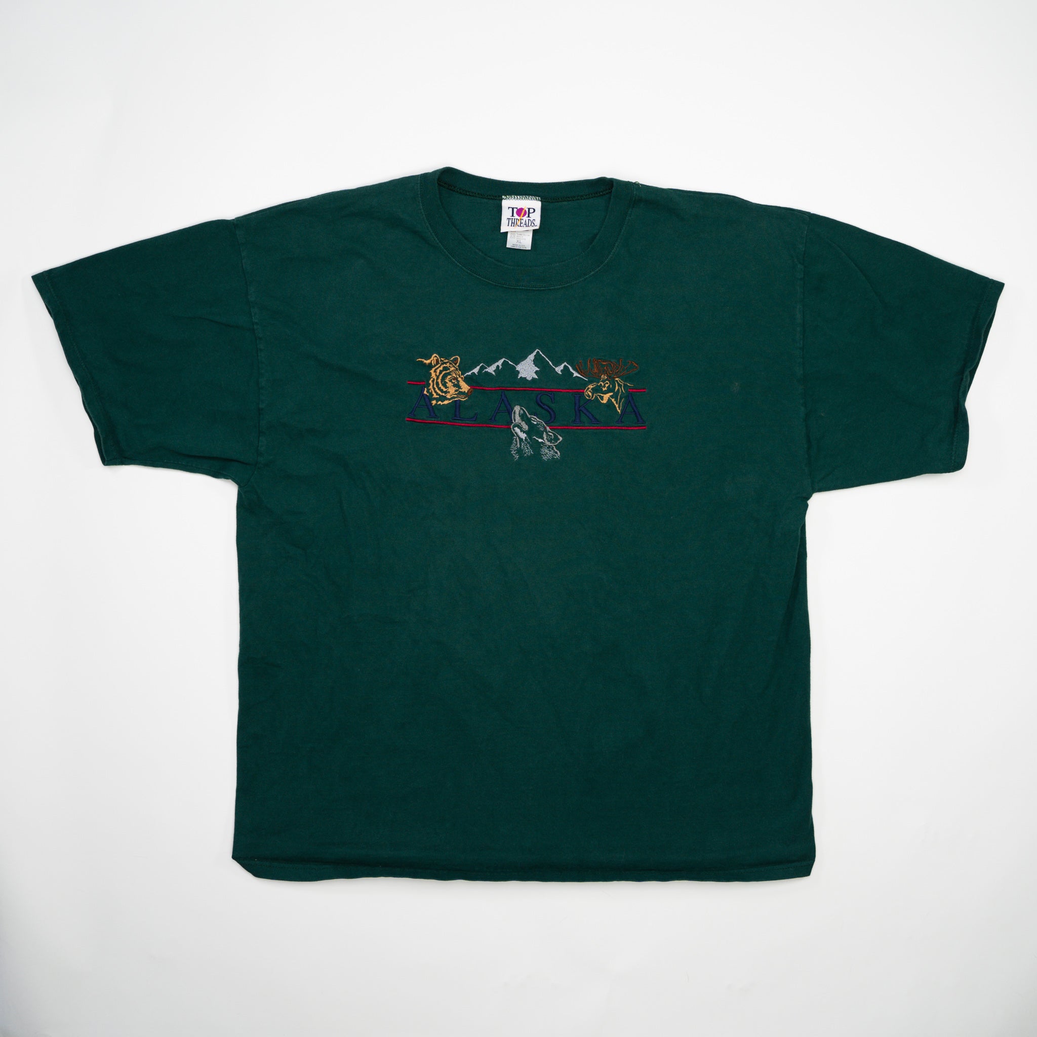 Vintage 90s Green Alaska Mountain Tee (L)