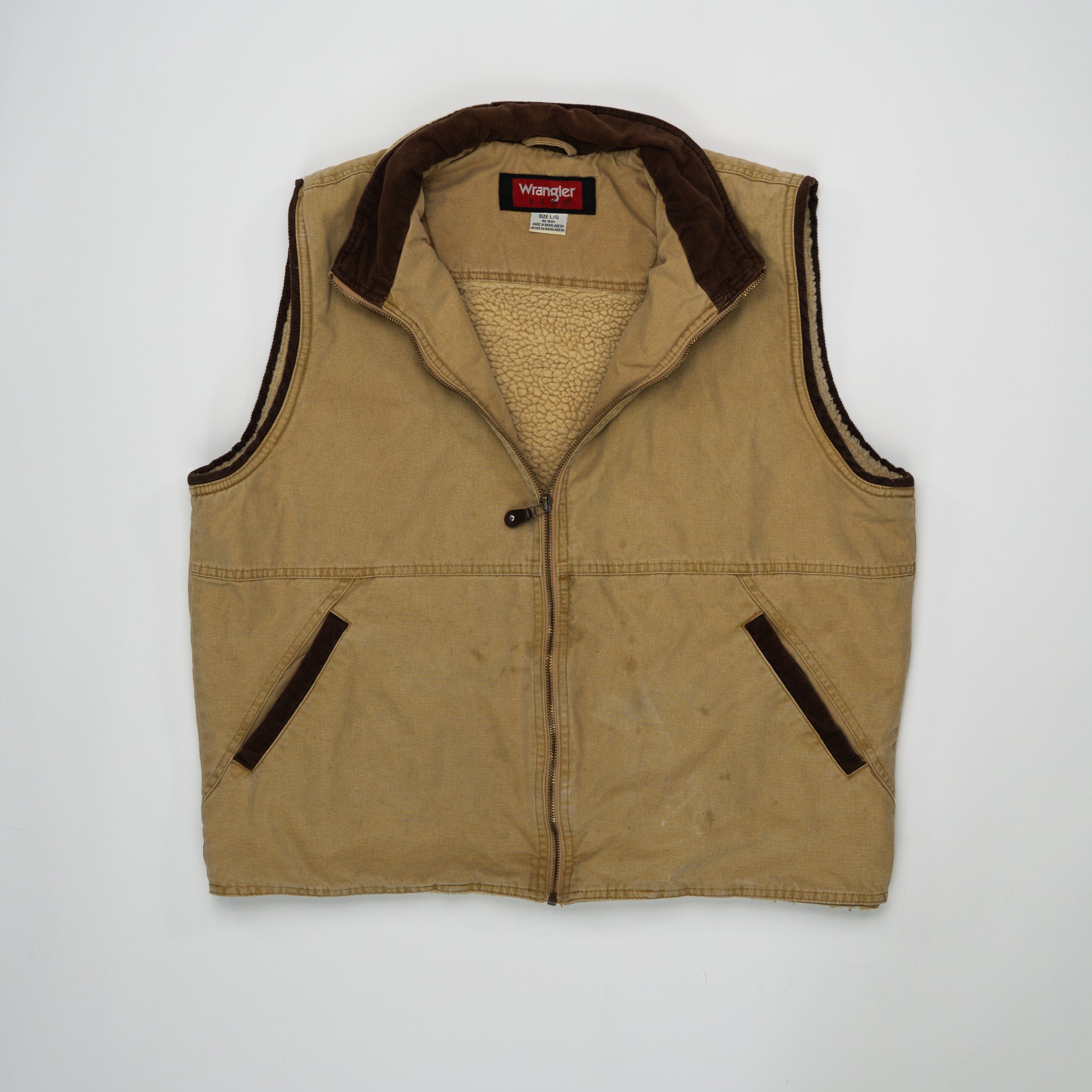 Vintage Wrangler Beige + Brown Vest (L) | Rebalance Vintage.