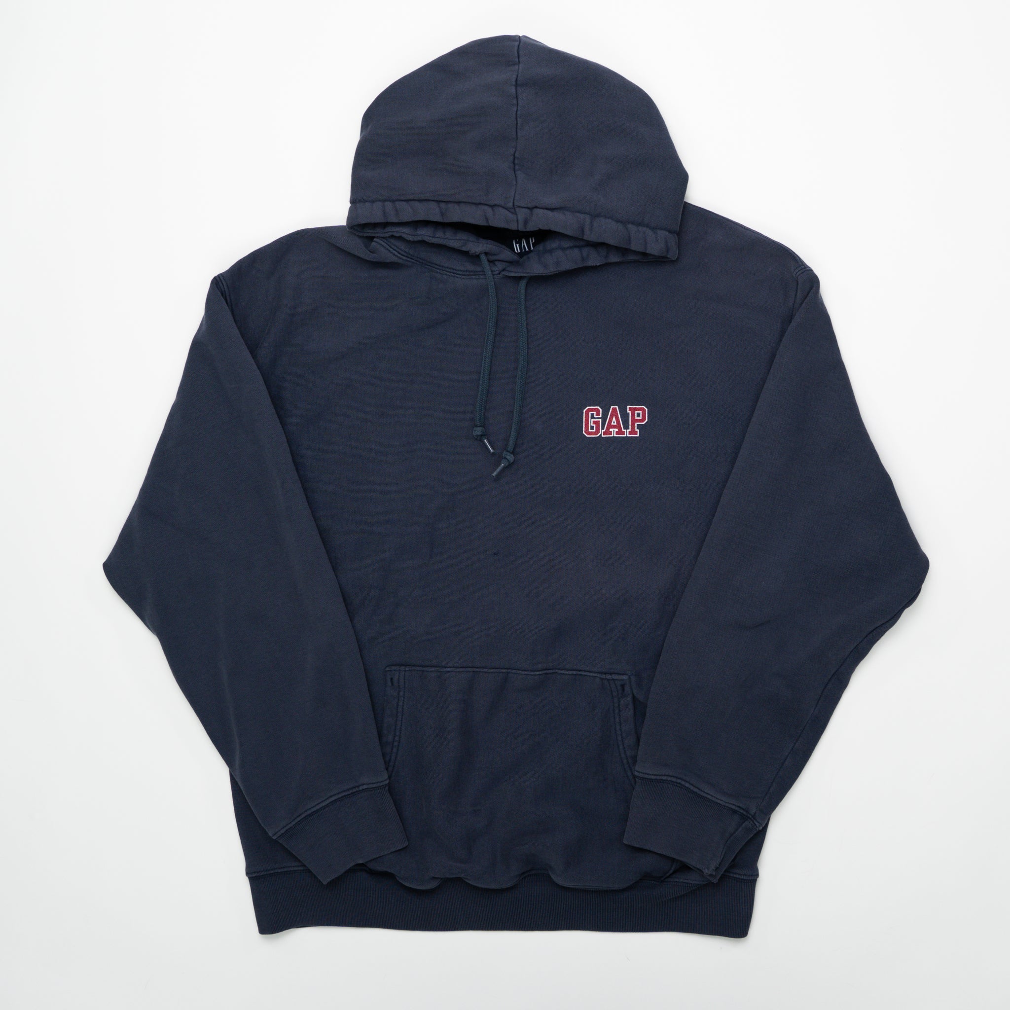 Vintage Navy Gap Spell Out Hoodie (L) | Rebalance Vintage.