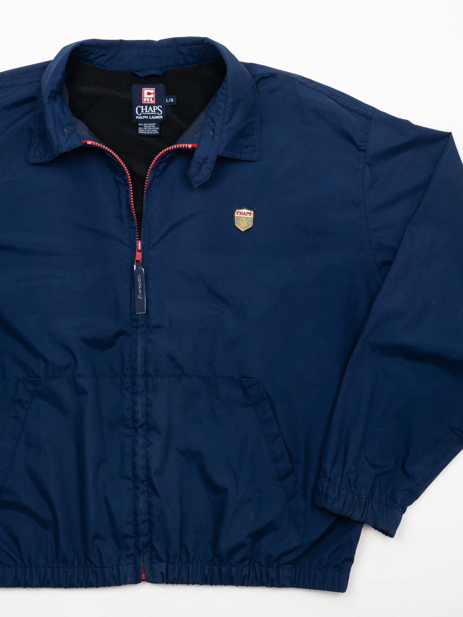 Vintage Navy Chaps RL Zip Up Windbreaker (L/XL)
