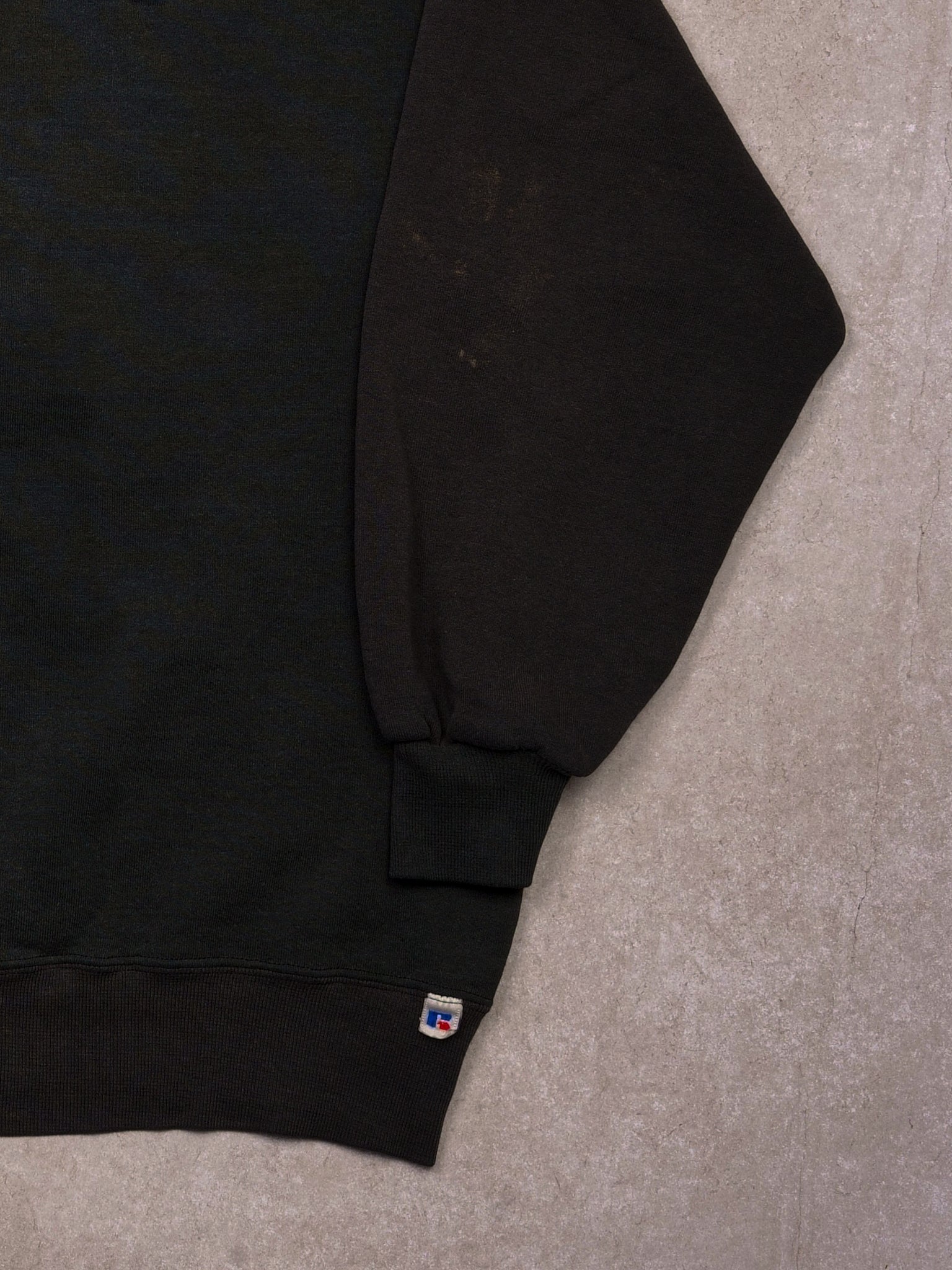 Vintage 90s Washed Black Russell Athletics Crewneck (M/L)