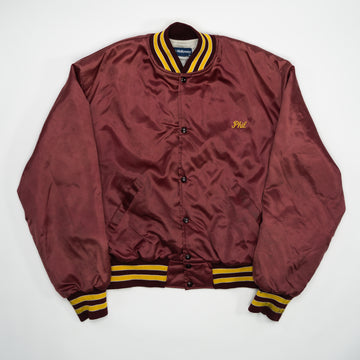 Vintge Maroon Satin Homerun Bomber (XL/XXL) | Rebalance Vintage.