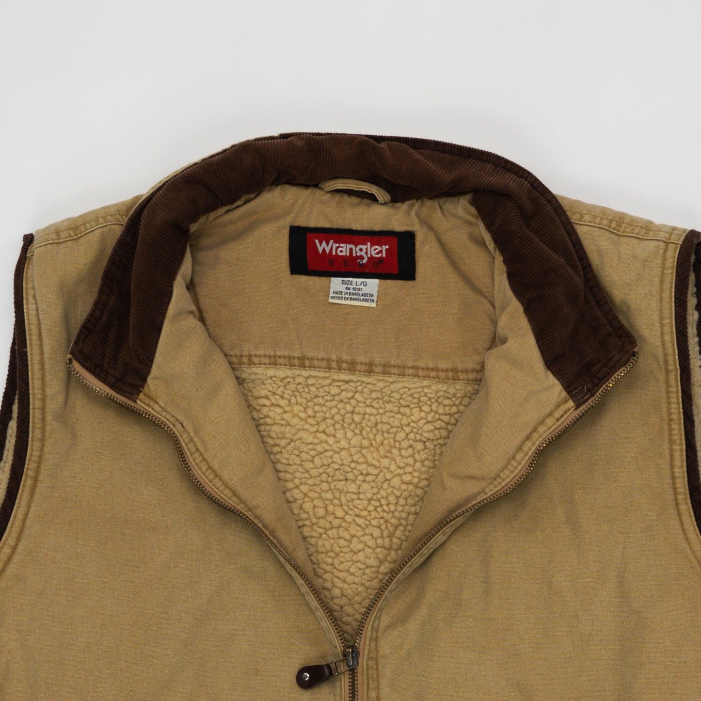 Vintage Wrangler Beige + Brown Vest (L) | Rebalance Vintage.