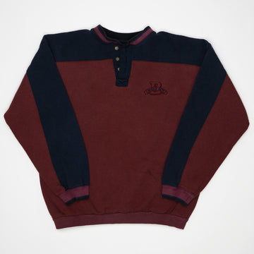 Vintage 90s Maroon + Navy Bugle Boy Crewneck (M) | Rebalance Vintage.