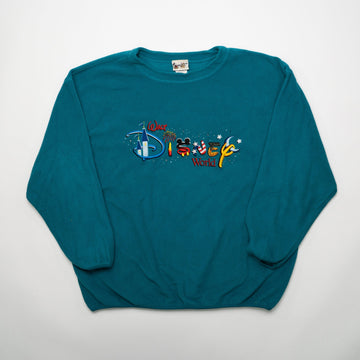 Vintage Teal Walt Disney World Fleece Crewneck (XXL) | Rebalance Vintage.