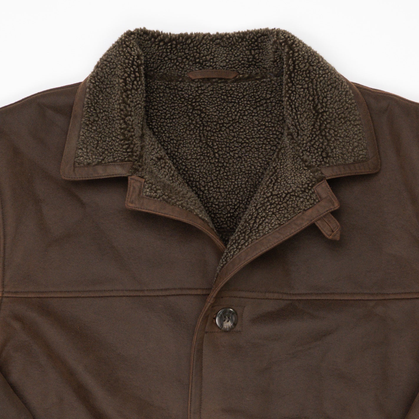 Vintage Brown Suede Sherpa Jacket (XL) | Rebalance Vintage.
