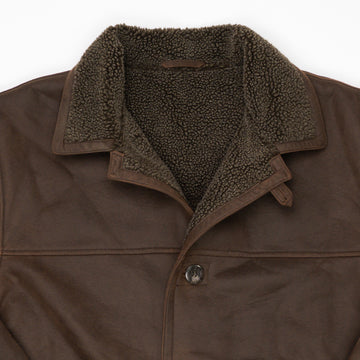 Vintage Brown Suede Sherpa Jacket (XL) | Rebalance Vintage.