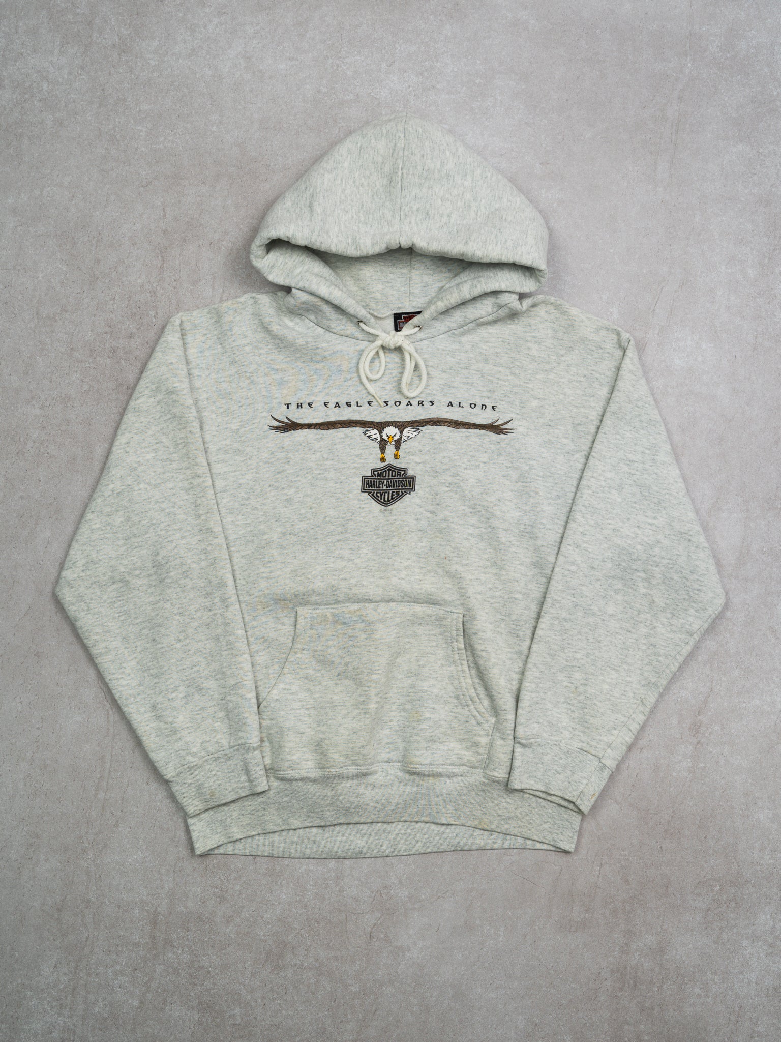 Vintage '98 Grey Harley Davidson Thunder Bay Hoodie (S/M)