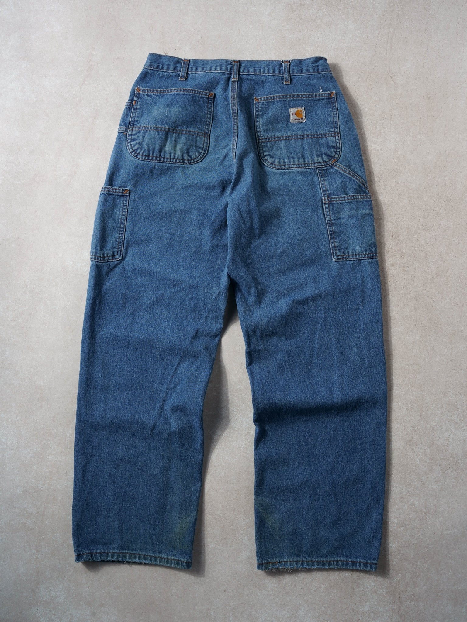 Vintage 90s Blue Carhartt Denim Carpenter Pants (32x30)