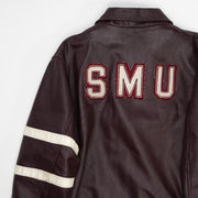 Vintage Maroon SMU Leather Bomber Jacket (M)