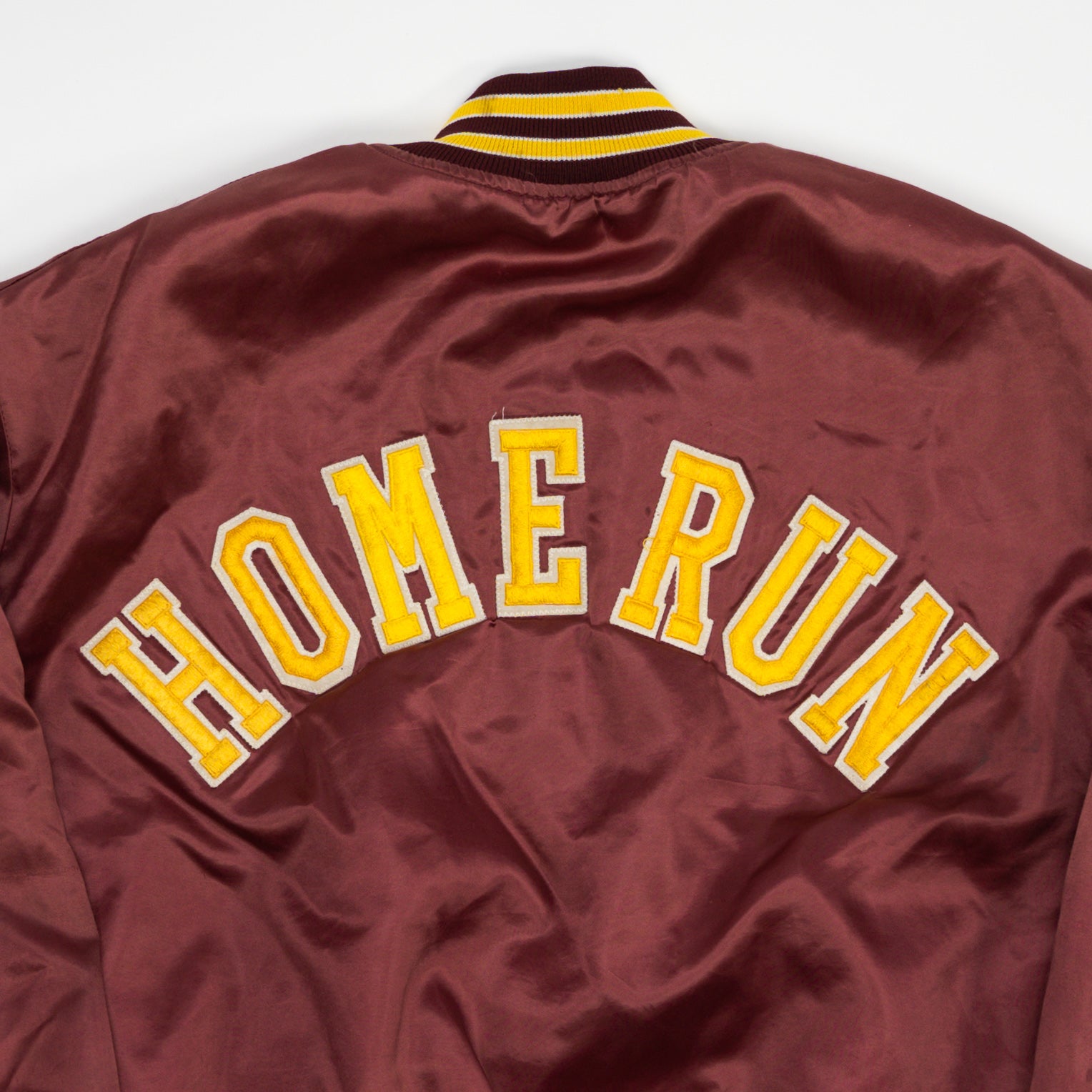 Vintge Maroon Satin Homerun Bomber (XL/XXL) | Rebalance Vintage.